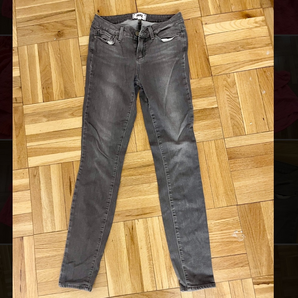 Paige Denim Stretch Straight Grey Jeans